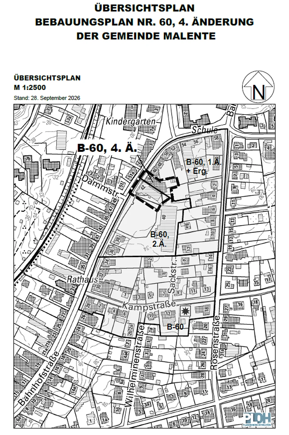 Geltungsbereich Übersichtsplan BPlan Nr. 60, 4. Änderung