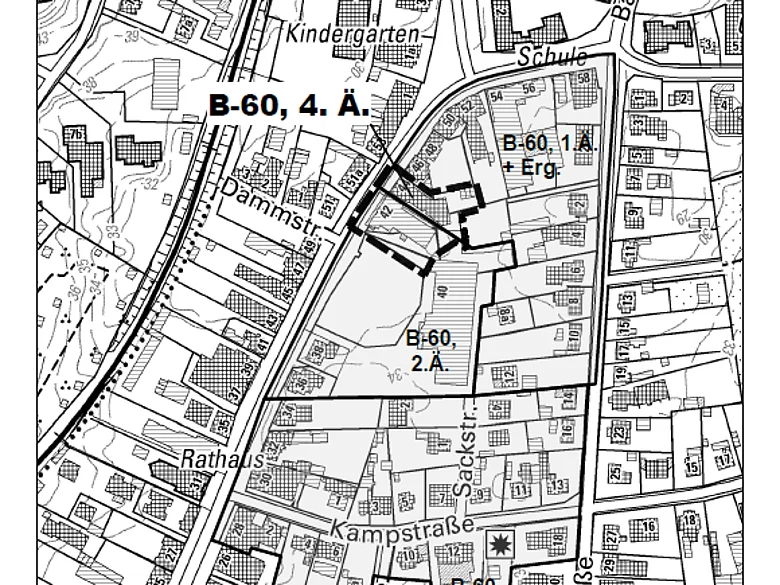 Geltungsbereich Übersichtsplan BPlan Nr. 60, 4. Änderung